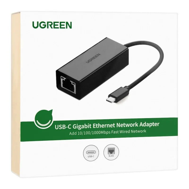 ugreen usb c gigabit ethernet network adapter, black, 50307 main image