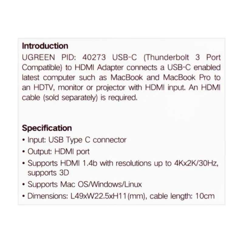 ugreen usb c to hdmi adapter, 40273 image5