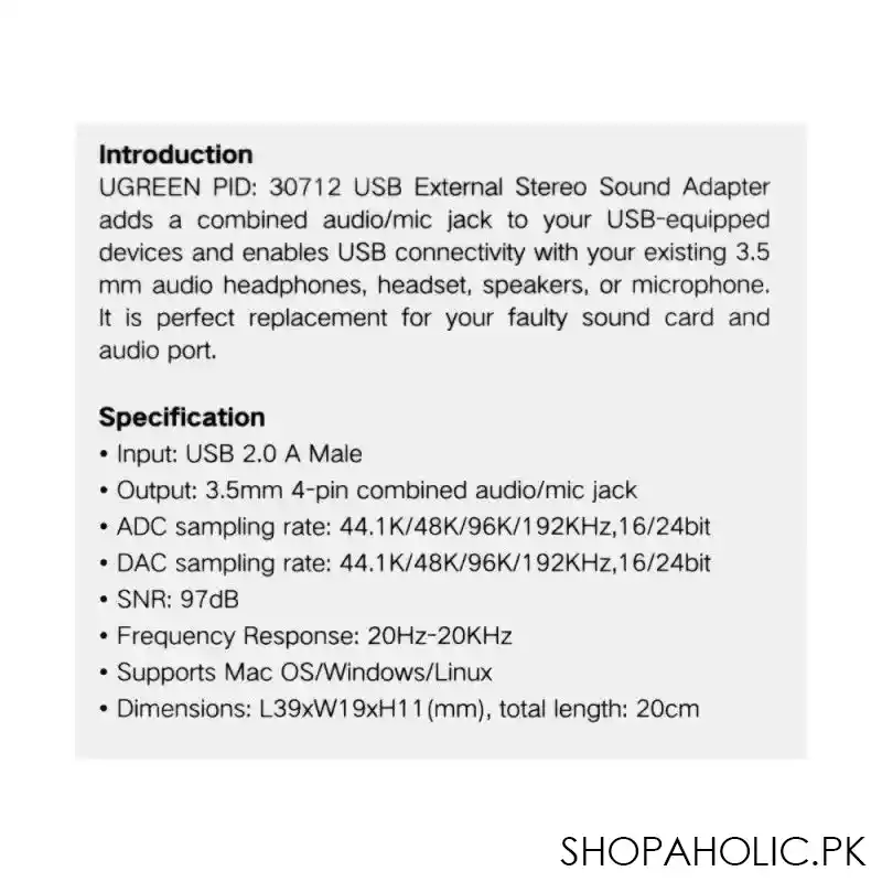 ugreen usb external stereo sound adapter, 30712 image5