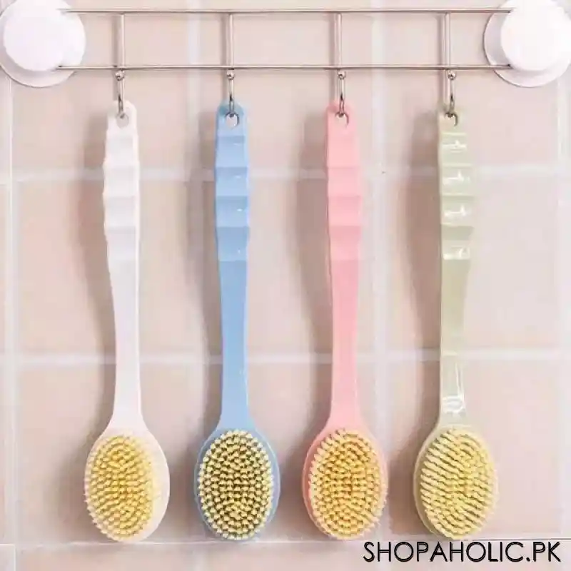 ultra soft bristle bath shower brush for back body scrubber with long handle image2