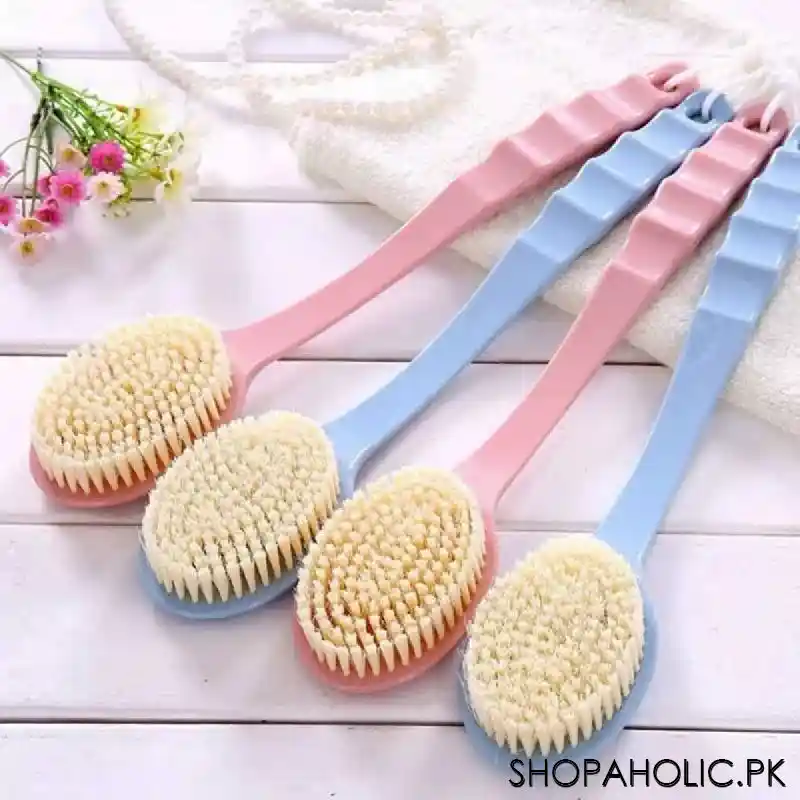 ultra soft bristle bath shower brush for back body scrubber with long handle image4