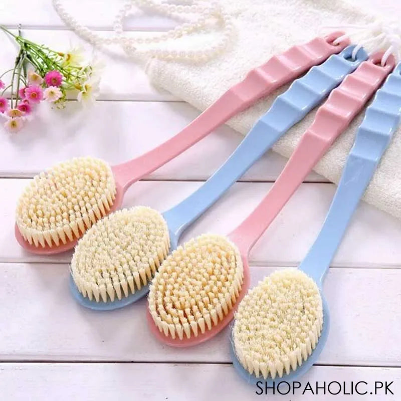 ultra soft bristle bath shower brush for back body scrubber with long handle image4