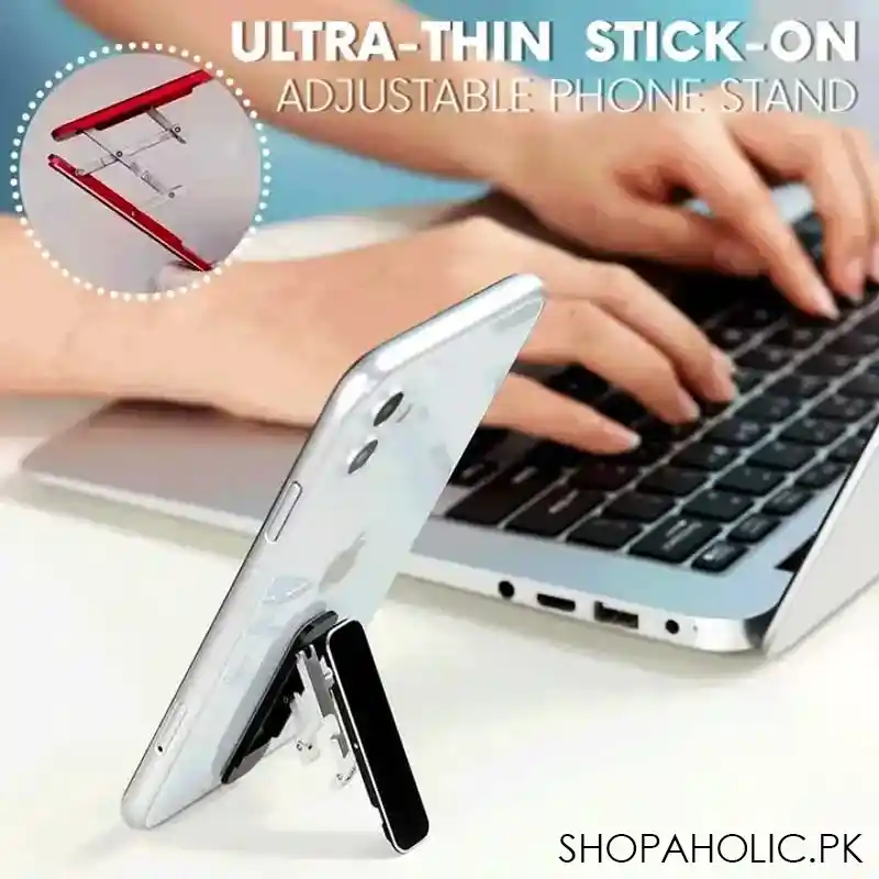 ultra thin stick on adjustable mobile phone stand holder main image