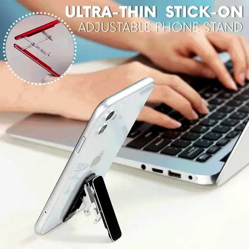 ultra thin stick on adjustable mobile phone stand holder main image