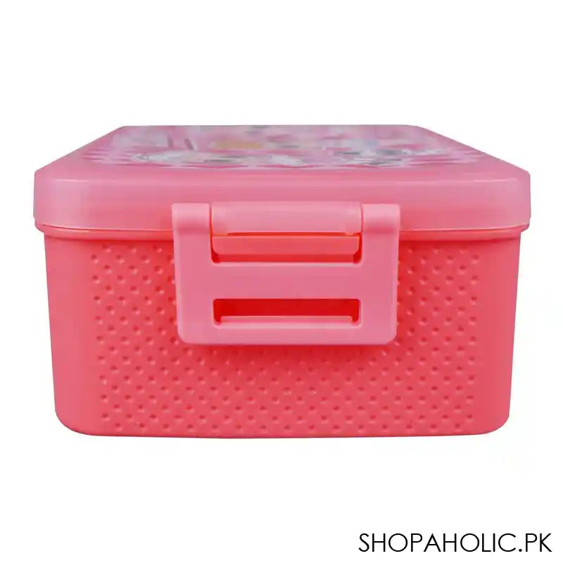 Unicorn Plastic Lunch Box, Dark Pink, 5.9in (H) x 4.1in (W) x 2in (D), Tq28-31 - Image 2