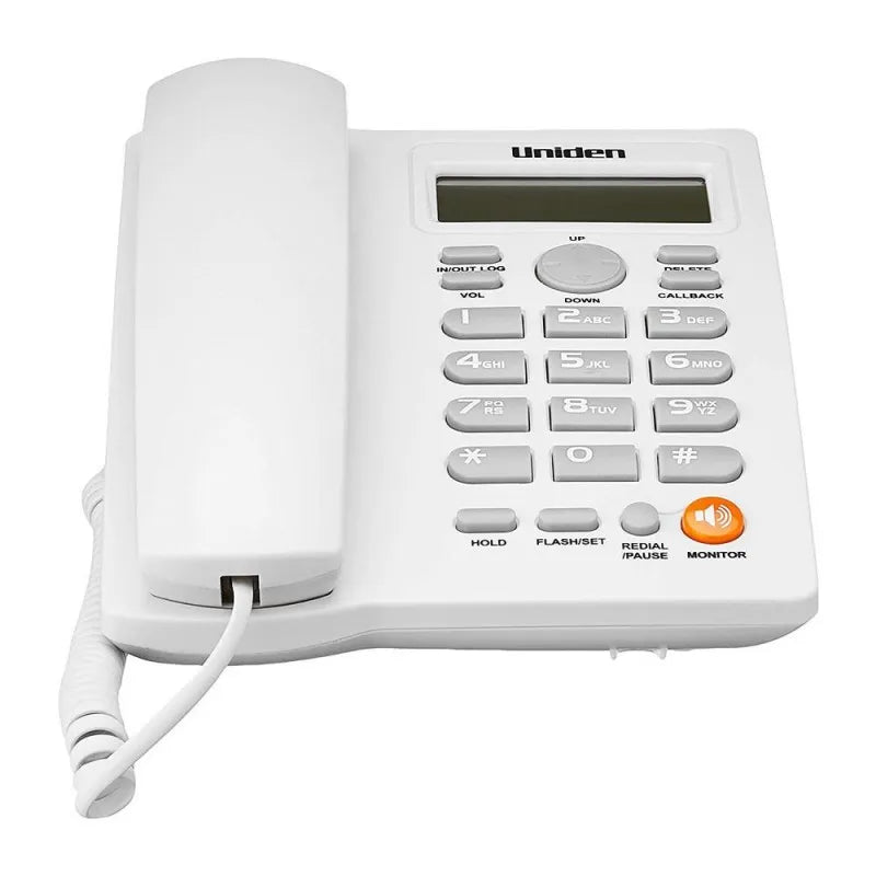 uniden basic series caller id one way speaker landline phone, white, as7413 image2