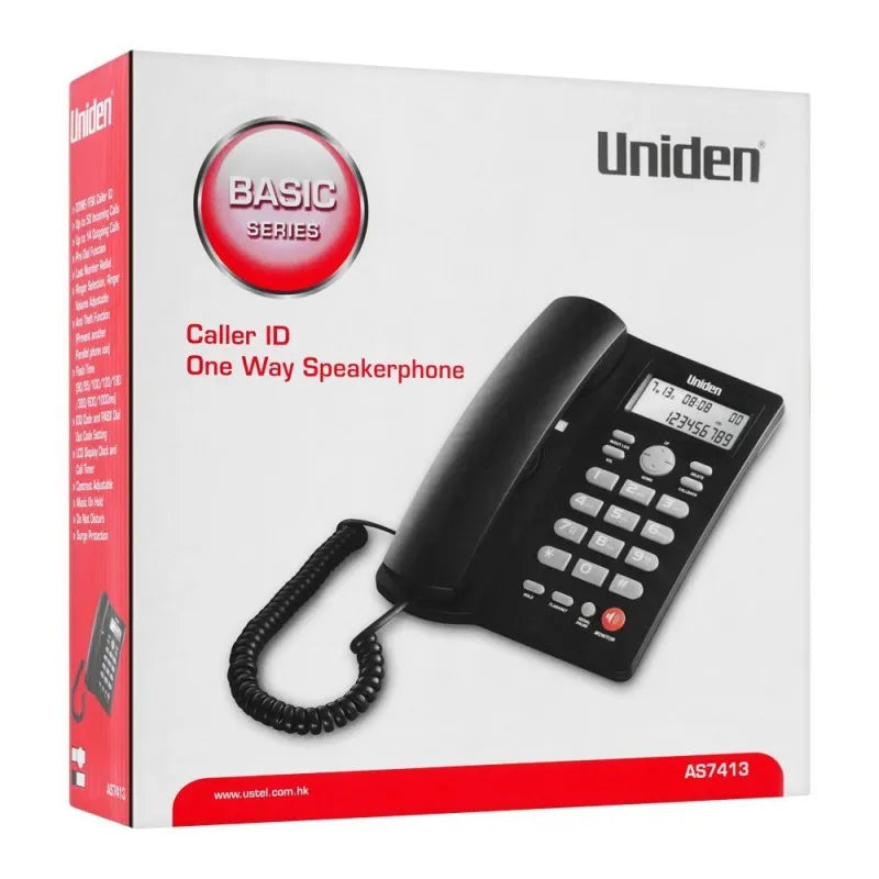 uniden basic series caller id one way speaker landline phone, white, as7413 image4