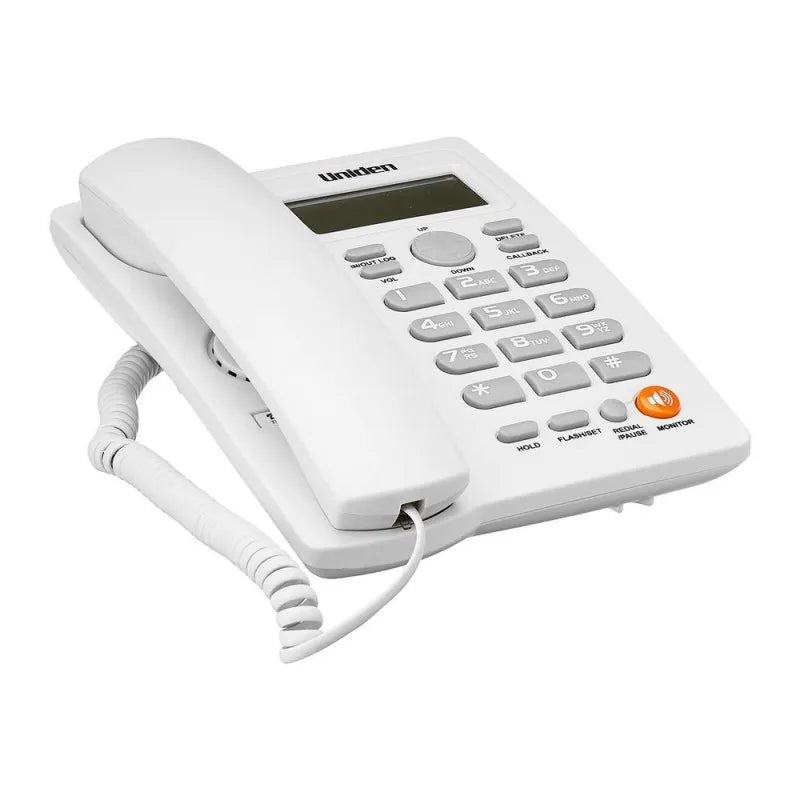 uniden basic series caller id one way speaker landline phone, white, as7413 main image