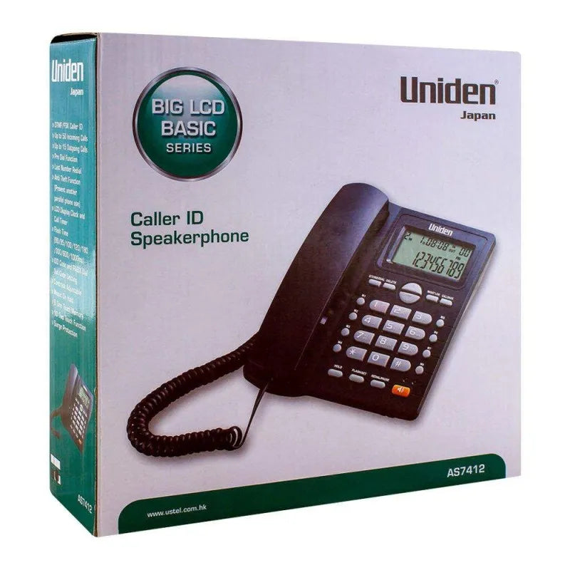 uniden basic series caller id speakerphone, black, as7412 image2