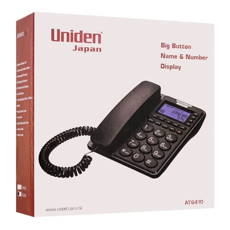 uniden big button name & number display phone white, at6410 image2