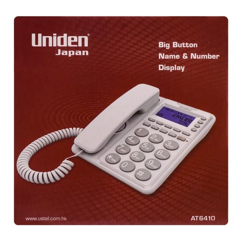 uniden big button name & number display phone white, at6410 image3