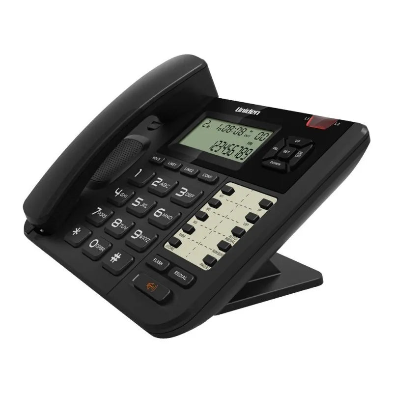 uniden caller id 2 line business speakerphone, black, at8502 image2