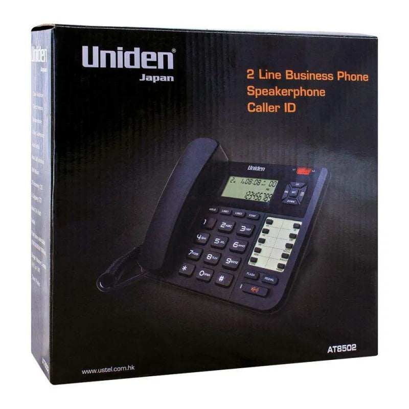 uniden caller id 2 line business speakerphone, black, at8502 image3