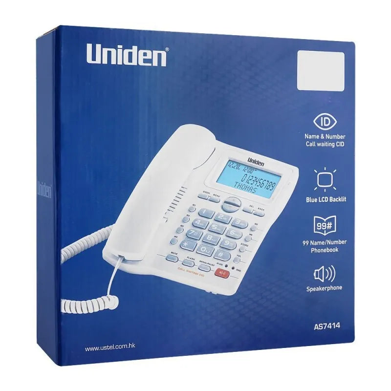 uniden id name & number speaker phone, black, as7414 image2