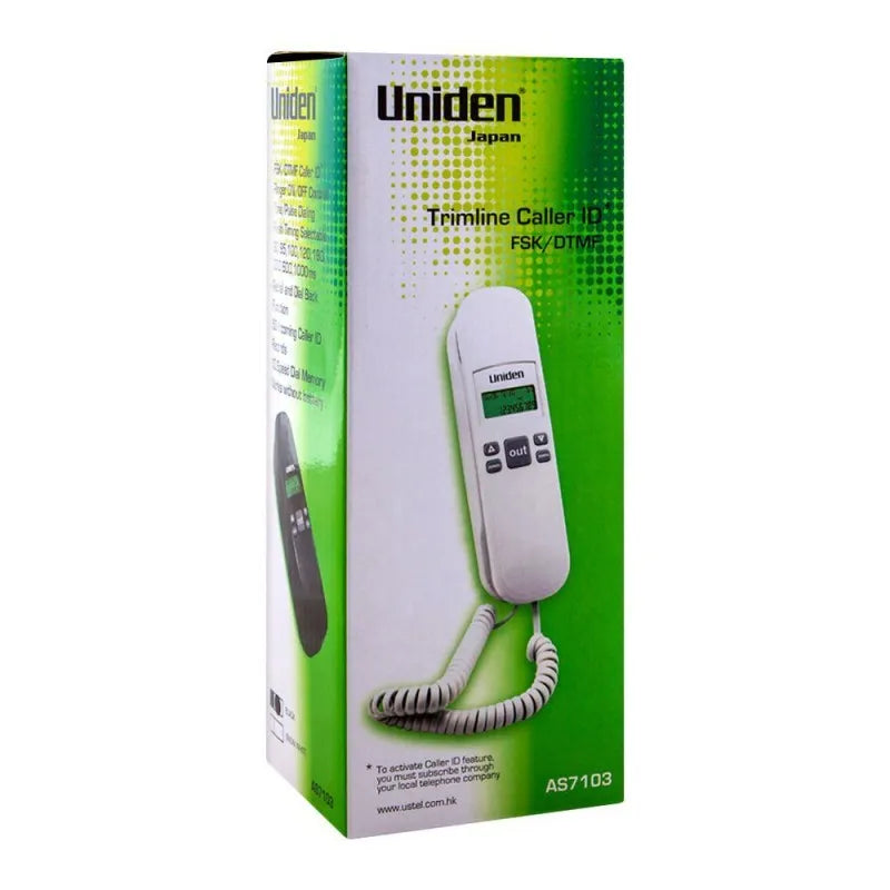 uniden trimline caller id corded phone, black, as7103 image3