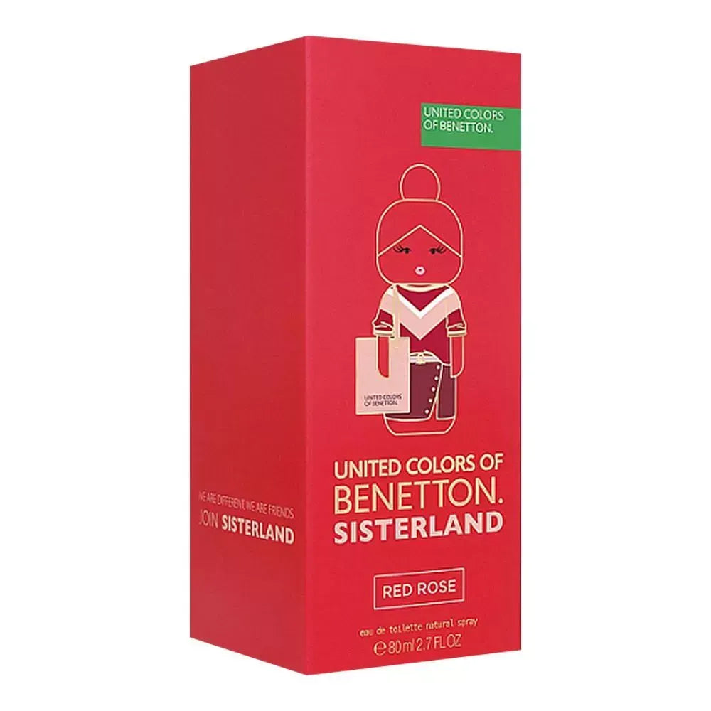 united colors of benetton sisterland red rose edt, fragrance for women, 80ml image2