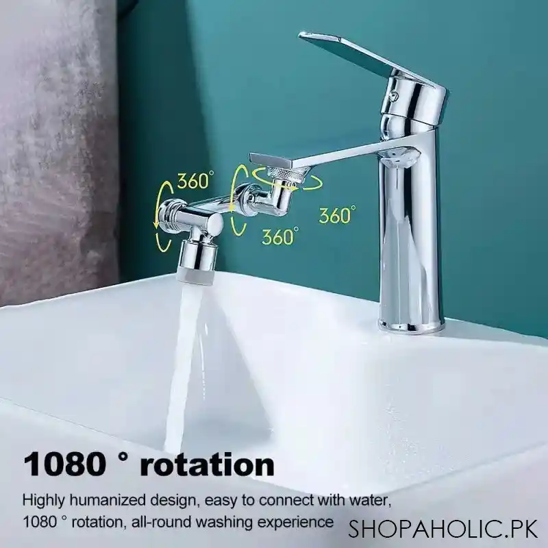 universal 1080 degree swivel extension faucet aerator rotate robotic arm tap extender image7