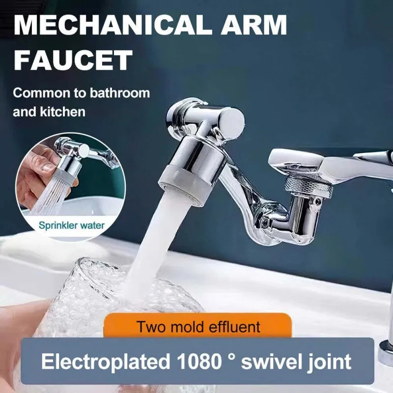 universal 1080 degree swivel extension faucet aerator rotate robotic arm tap extender main image