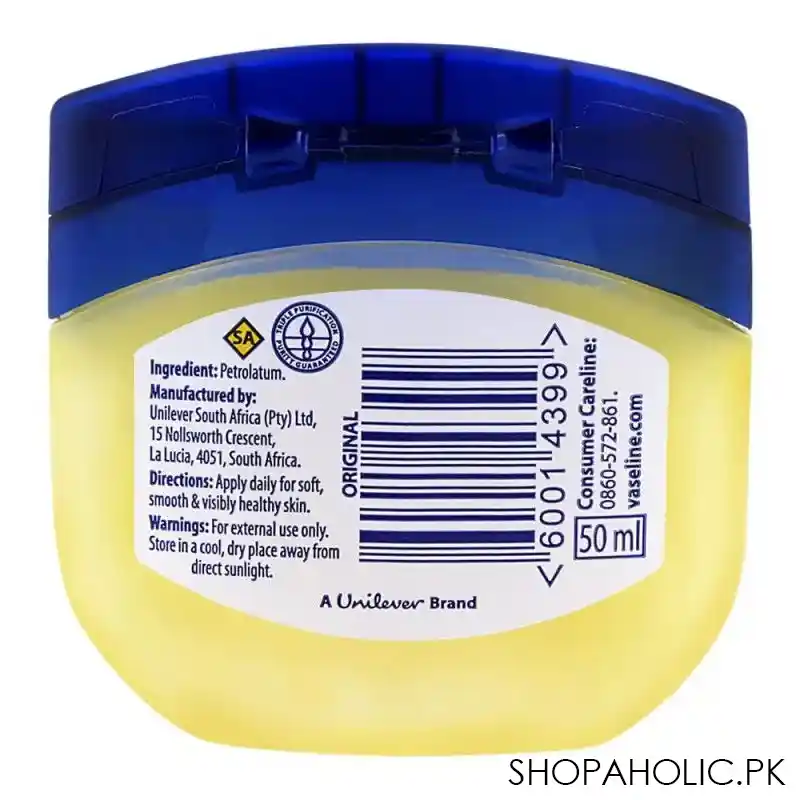 vaseline blueseal pure petroleum jelly, original 50ml image2