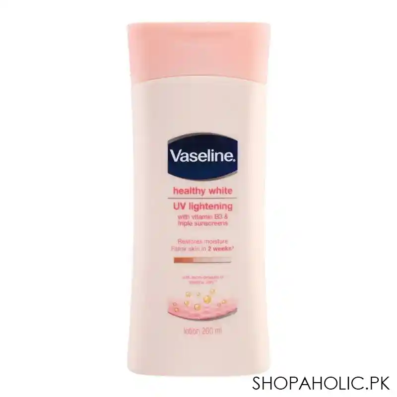 vaseline healthy white uv lightening lotion, with vitamin b3 & triple sunscreens, 200ml main image