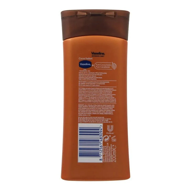 vaseline intensive care cocoa radiant pure cocoa butter body lotion, 200ml image2