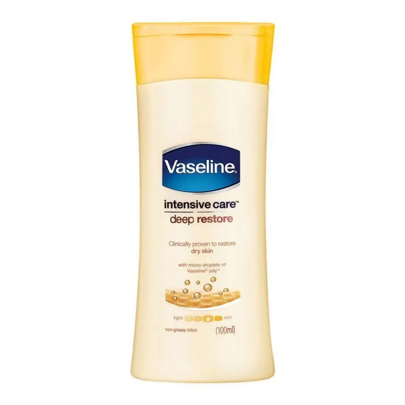 vaseline intensive care deep restore body lotion, for dry skin, 100ml main image