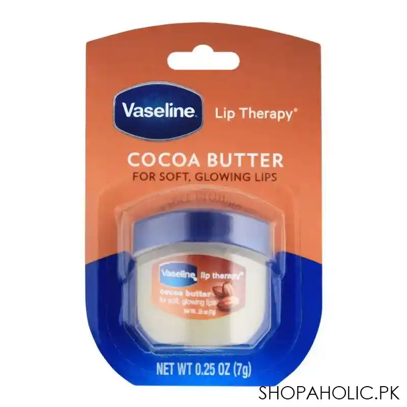 vaseline lip therapy lip balm, cocoa butter, 7gm main image