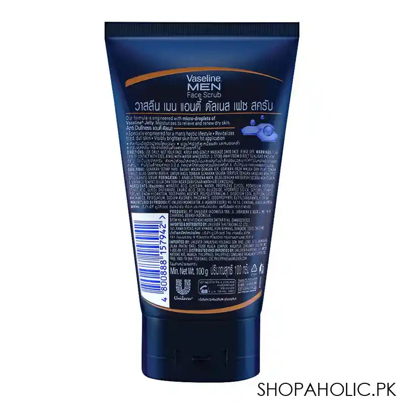 Vaseline Men Anti Dullnes Face Scrub 100gm - Image 2