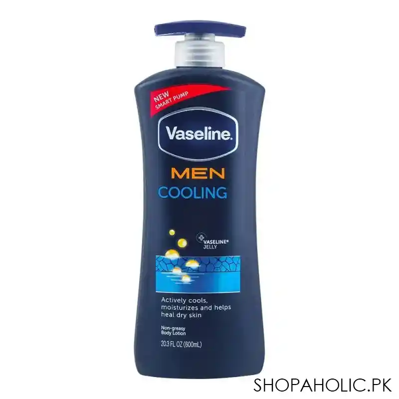 vaseline men healing moisture cooling body lotion, 600ml main image