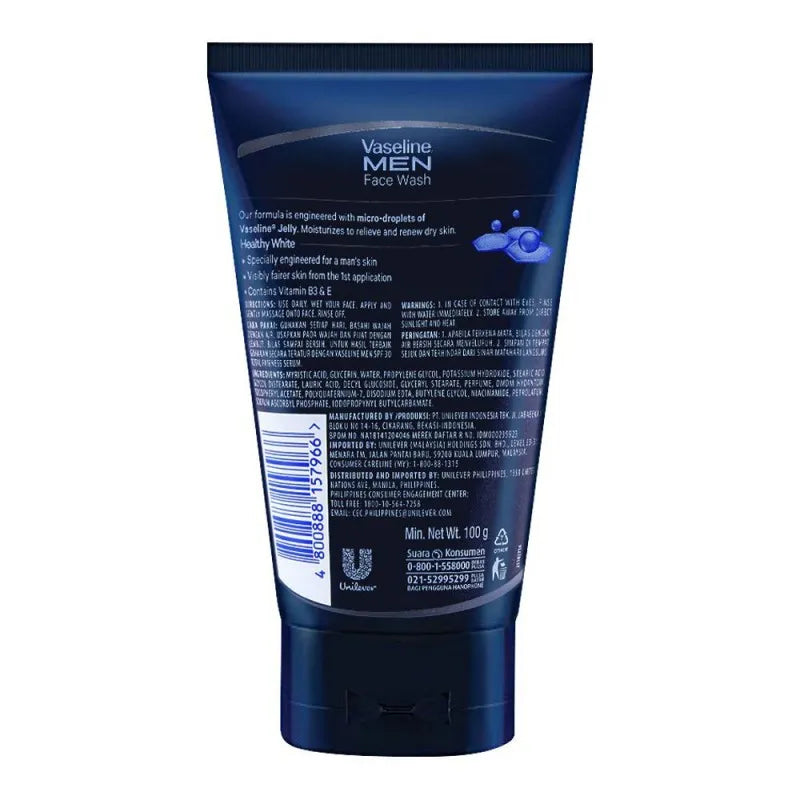 vaseline men healthy white face wash 100gm image2