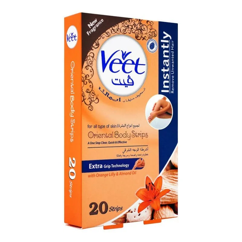 veet oriental orange lily & almond oil body strips 20 pack main image