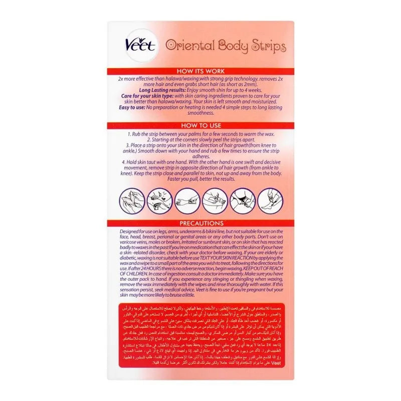 veet oriental rose & almond oil body strips 20 pack image2