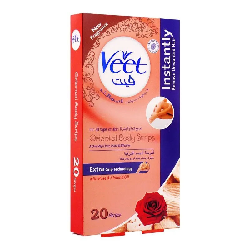 veet oriental rose & almond oil body strips 20 pack main image