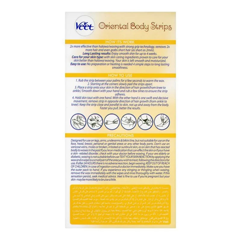 veet oriental sunflower & almond oil body strips, 20 pack image2