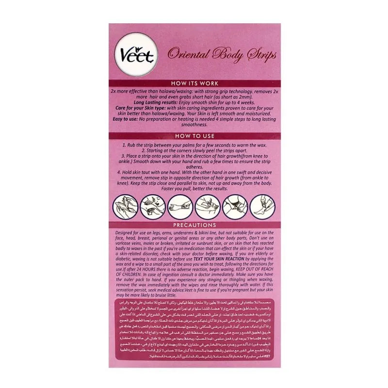 veet oriental velvet rose & almond oil body strips 20+2 pack (imported) image2