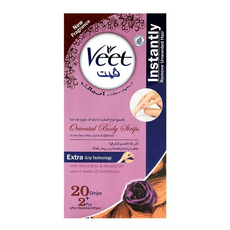 veet oriental velvet rose & almond oil body strips 20+2 pack (imported) main image