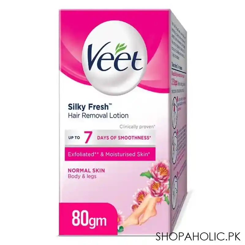 veet silk & fresh normal skin lotus milk and jasmine hair removal lotion 80gm main image