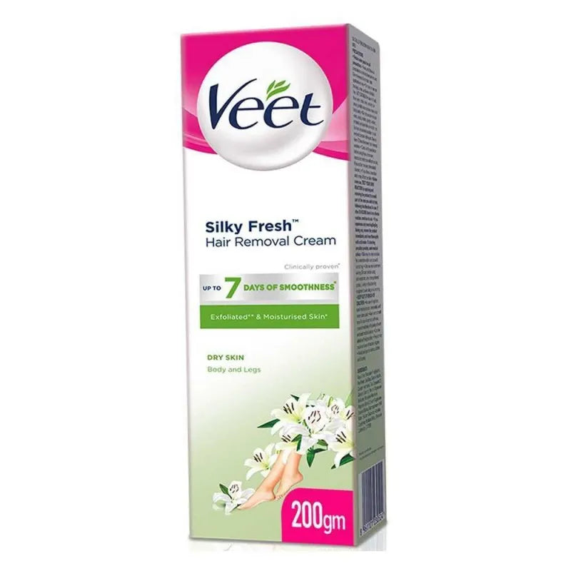 veet silky fresh hair removal cream, body & legs, for dry skin, 200g main image