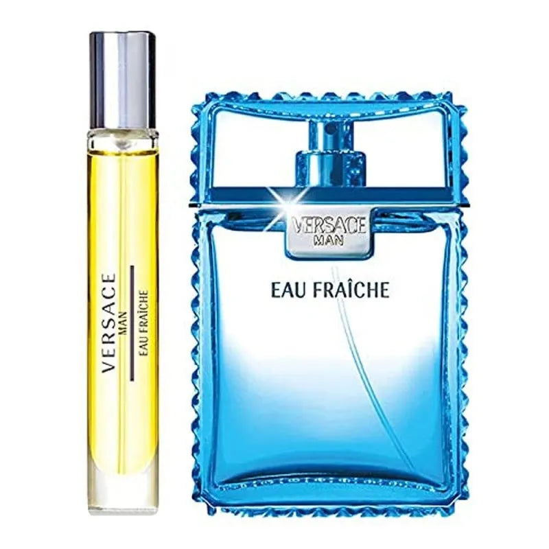 versace eau fraiche perfume set, for men, edt 100ml + edt 10ml + pouch main image