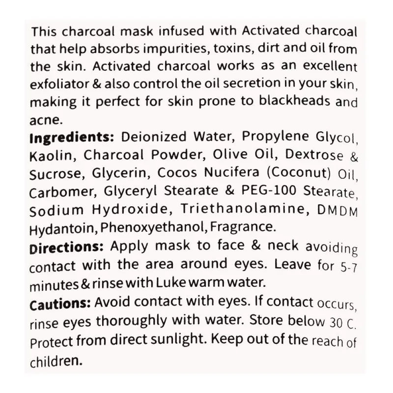 vibrant beauty brightening charcoal glowing face mask, for all skin types, 150ml image3