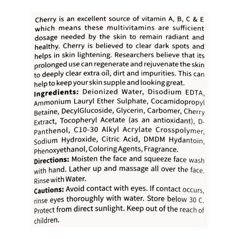 vibrant beauty brightening hydrating cherry cleanser, for all skin types, 150ml image3