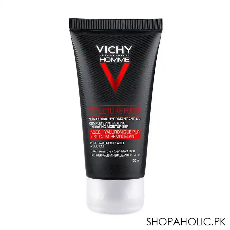 Vichy Homme Structure Force Anti-Ageing Hydrating Moisturizer, For Men's Sensitive Skin, 50ml - Main Image