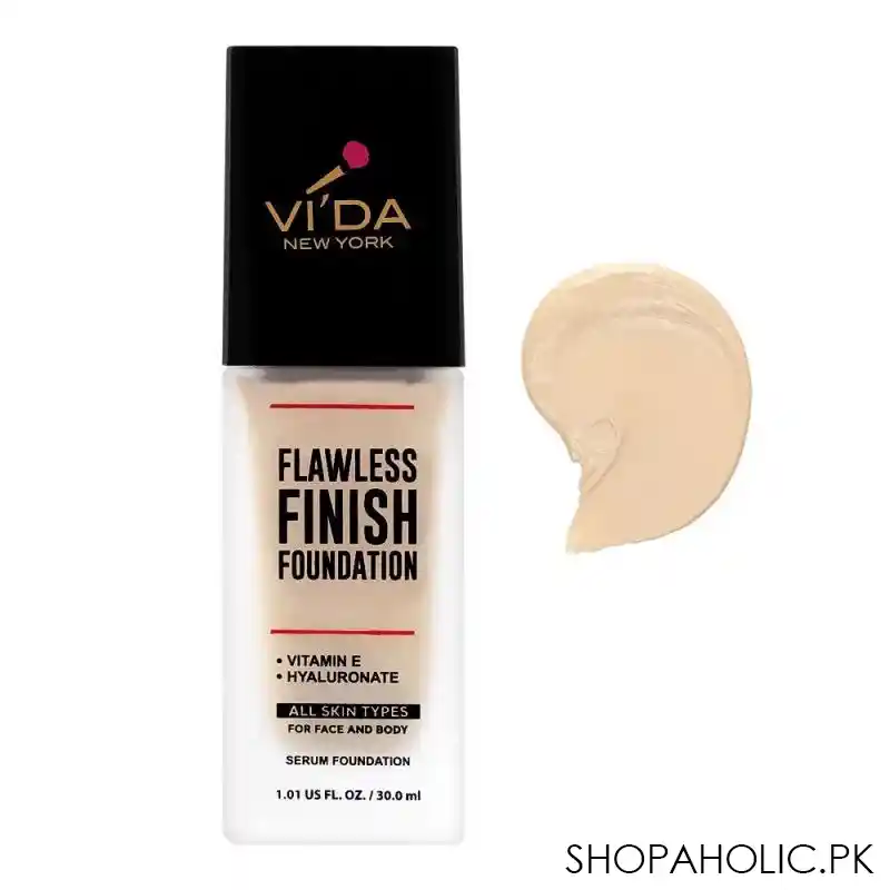 vi'da new york flawless finish foundation, 01 ivory main image