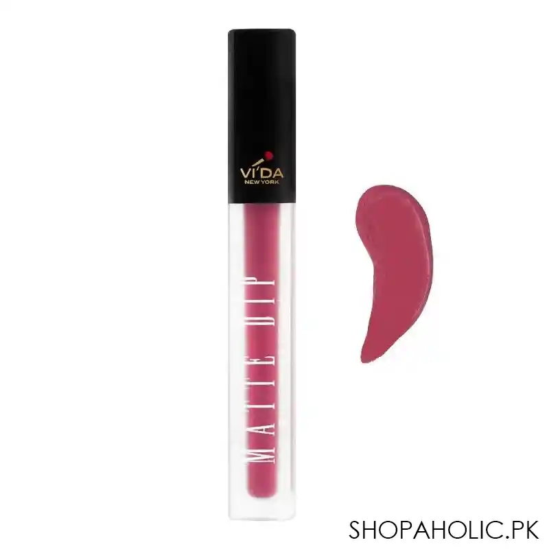 vi'da new york matte dip liquid lipstick, 256 danc 'n' flamingo main image