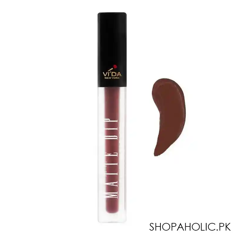 vi'da new york matte dip liquid lipstick, 404 moccha frappe main image