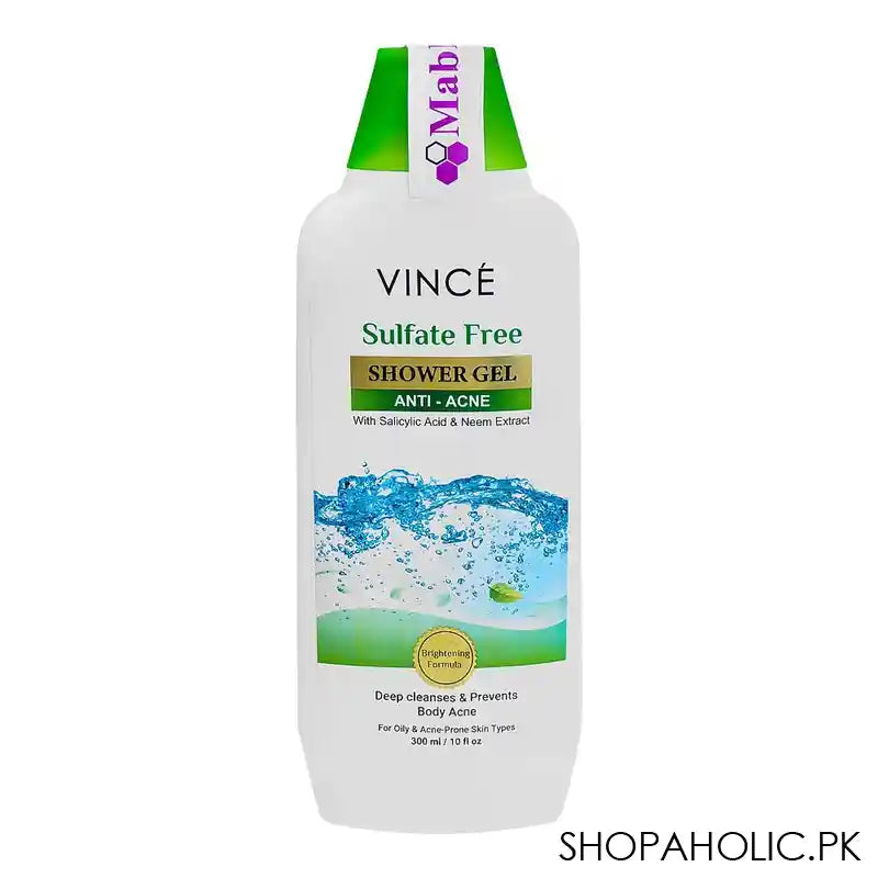 Vince Anti-Acne With Salicyclic Acid & Neem Extract Sulfate Free Shower Gel, 300ml - Main Image