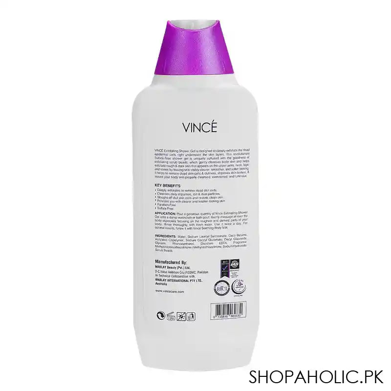 Vince Exfoliating Anti-Dullness Sulfate Free Shower Gel, 300ml - Image 3