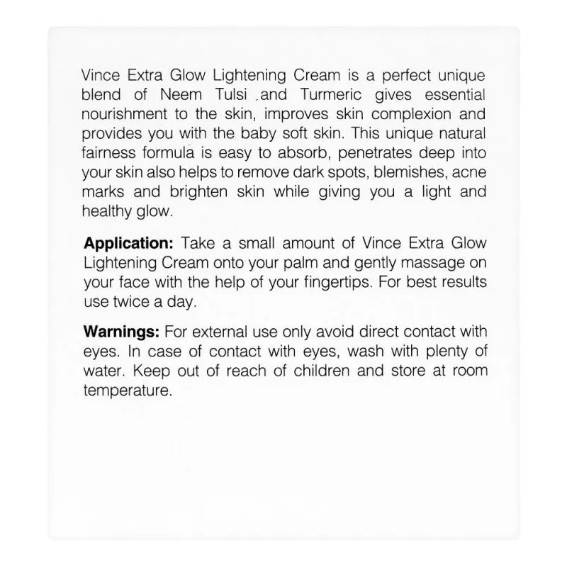 vince extra glow lightening cream, with neem, tulsi and turmeric, 40ml image3