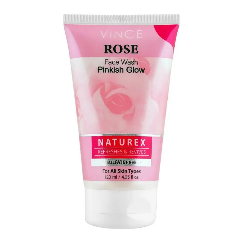 vince face wash rose pinkish glow naturex refreshes & revives, 120ml main image