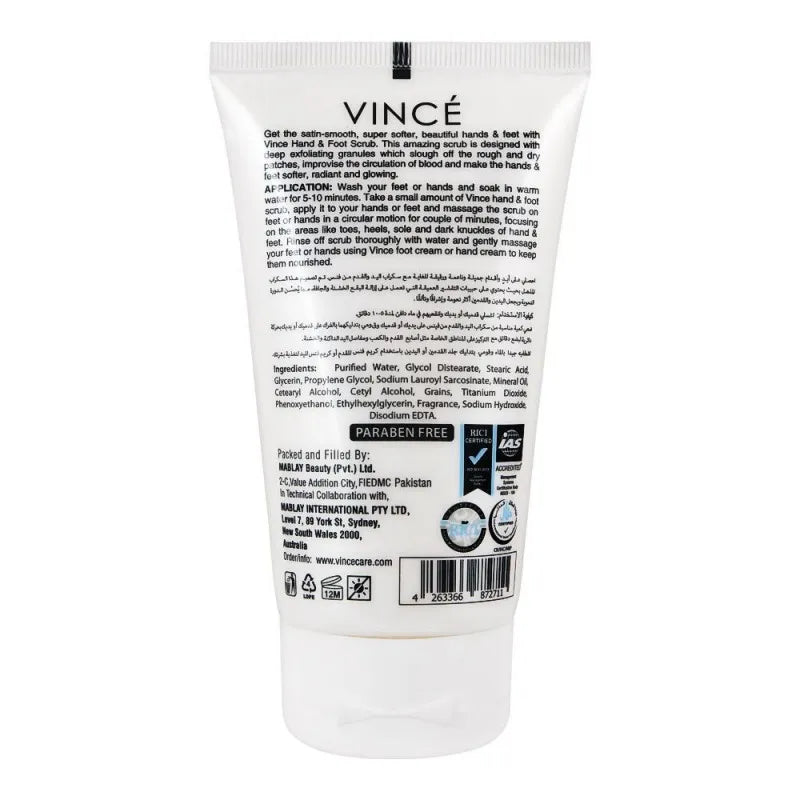 vince hand & foot scrub, for all skin types, 120ml image2